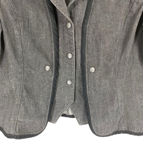 Nine West Charcoal  denim Blazer size large - Picture 4 of 12